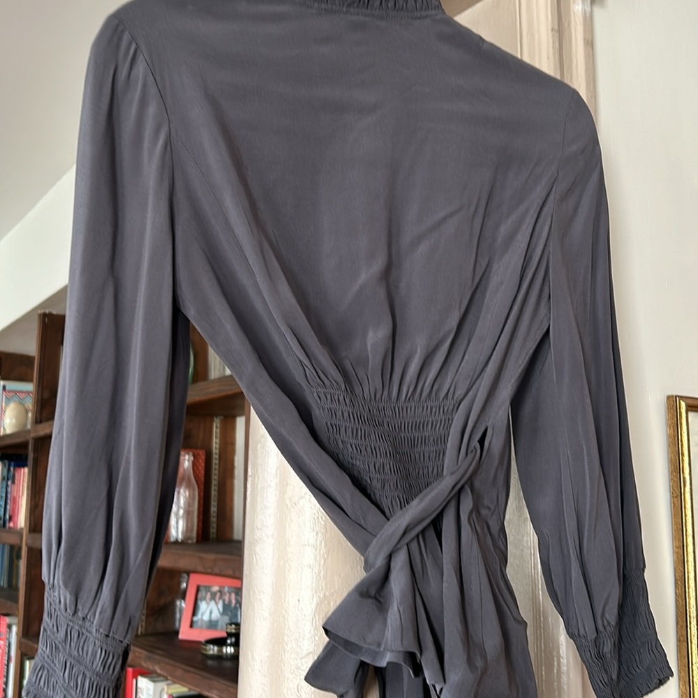 Diane von Furstenberg tailored, darted wrap blouse. - Picture 8 of 9